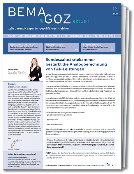 BEMA & GOZ aktuell