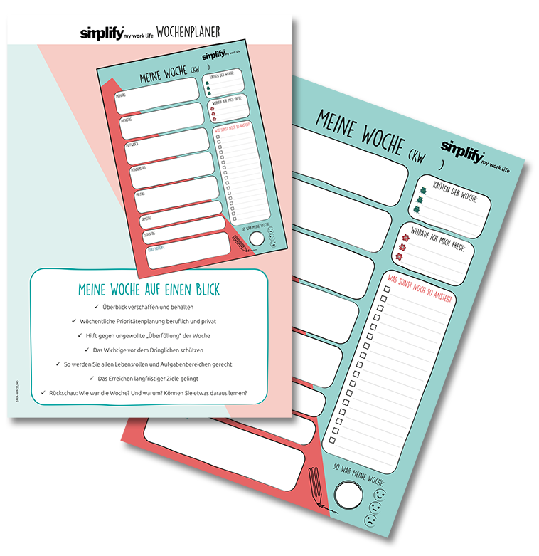 simplify my work life - Wochenplaner