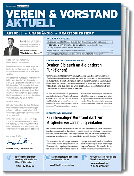 Verein & Vorstand aktuell